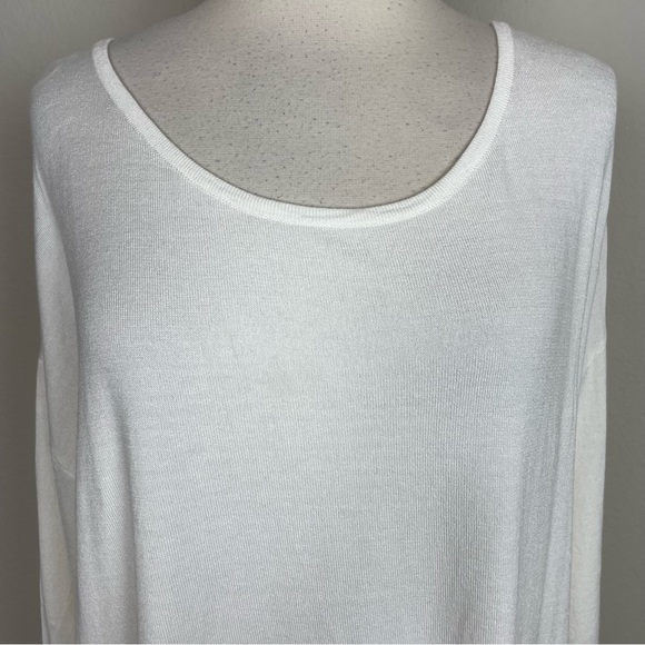 Soft Surroundings White Black Zipper Sweater 1X - Picture 3 of 8